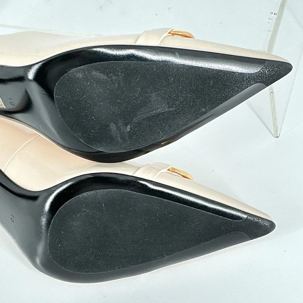 Jeffrey Campbell Size 10 Cream Patent Leather Horsebit Pumps NEW Estella $145